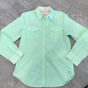 Lilly Pulitzer Green Button Down Top